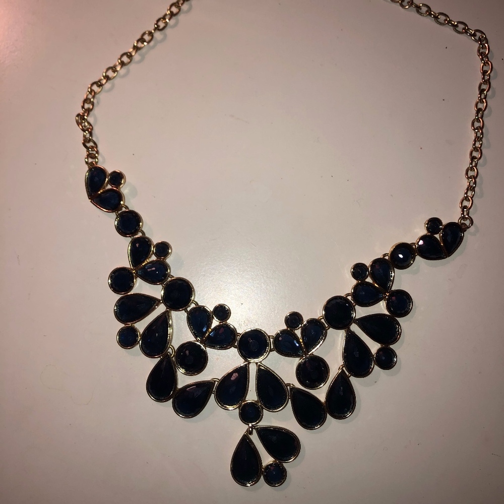 Navy blue statement necklace